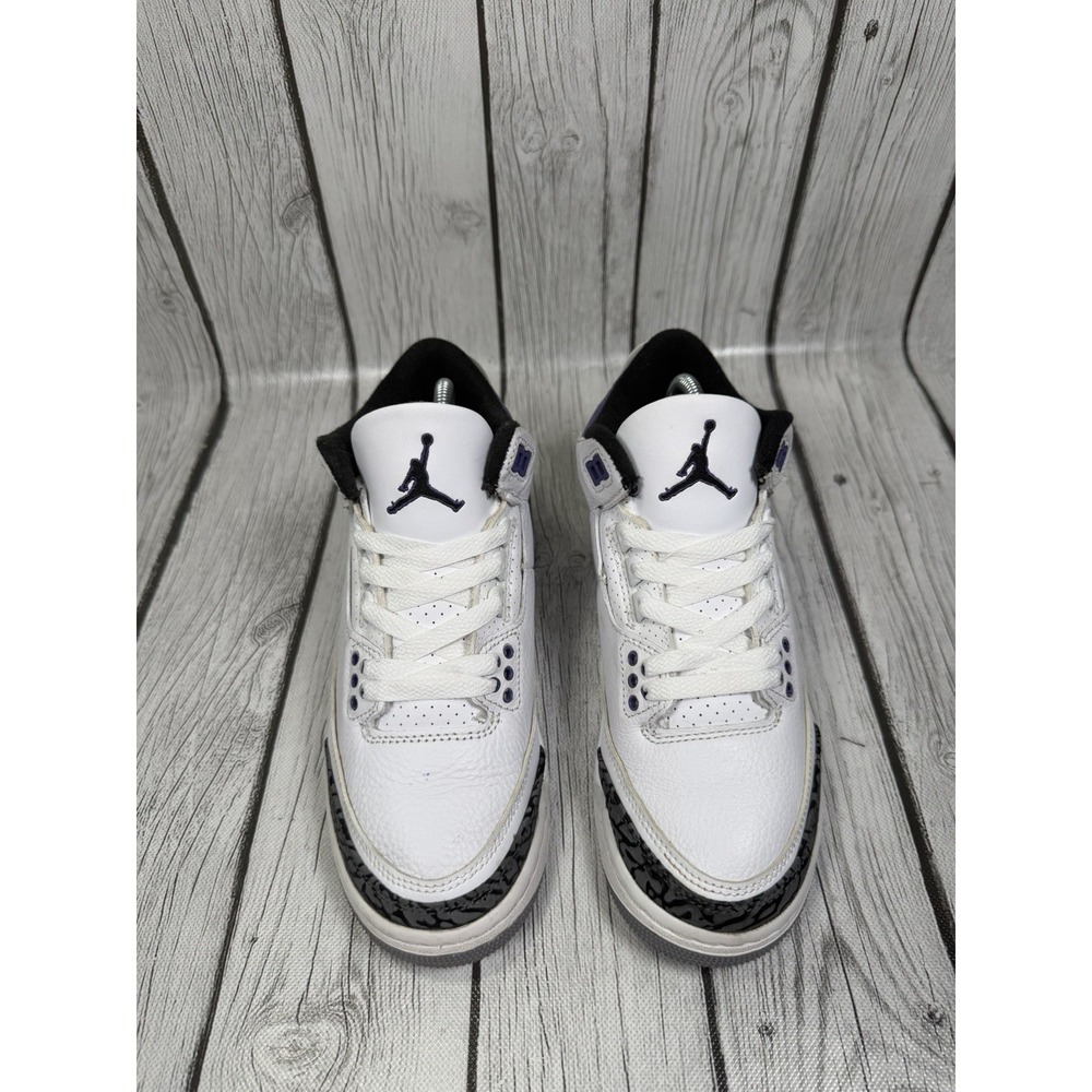 Air Jordan 3 Retro GS Dark Iris DM0967-105 White Black Purple Youth Size 4.5Y